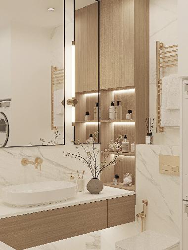 Дизайн двухкомнатной квартиры площадью 55кв.м в стиле современной классики