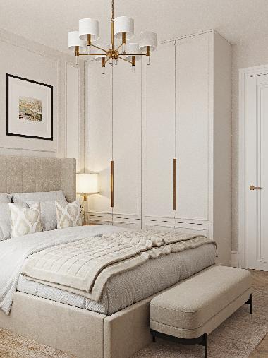 Дизайн двухкомнатной квартиры площадью 55кв.м в стиле современной классики