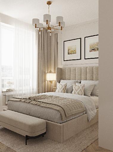 Дизайн двухкомнатной квартиры площадью 55кв.м в стиле современной классики