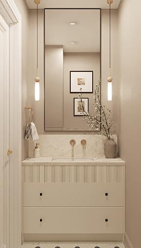 Дизайн двухкомнатной квартиры площадью 55кв.м в стиле современной классики