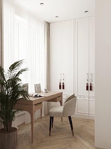 Дизайн двухкомнатной квартиры площадью 55кв.м в стиле современной классики