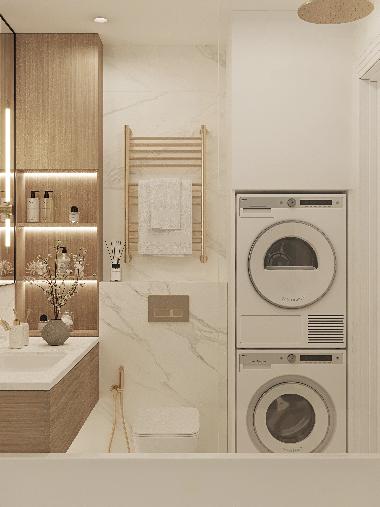 Дизайн двухкомнатной квартиры площадью 55кв.м в стиле современной классики